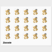 Wedding Teddy Bear Couple Ronde Sticker (Vel)