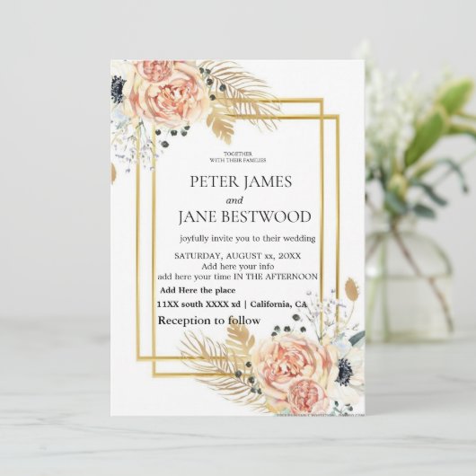 Wedding template simple  kaart (Staand voorkant)