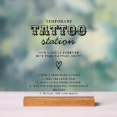 Wedding Temporary Tattoo Station Bar Instruction  Acryl Bord (Neutraal)
