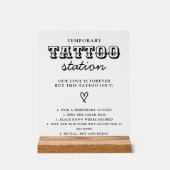Wedding Temporary Tattoo Station Bar Instruction Acryl Bord (Voorkant)