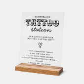 Wedding Temporary Tattoo Station Bar Instruction  Acryl Bord (Hoek)