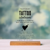 Wedding Temporary Tattoo Station Bar Instruction  Acryl Bord (Neutraal)