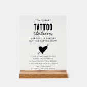 Wedding Temporary Tattoo Station Bar Instruction  Acryl Bord (Voorkant)