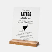 Wedding Temporary Tattoo Station Bar Instruction  Acryl Bord (Hoek)
