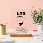 Wedding Temporary Tattoo Station Bar Instruction  Acryl Bord (Huwelijk)