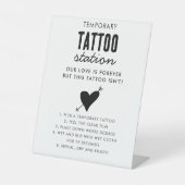 Wedding Temporary Tattoo Station Bar Instruction  Reclamebord Met Voetstuk (Voorkant)