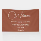 Wedding Terracotta Brown Welkom Spandoek (Horizontaal)