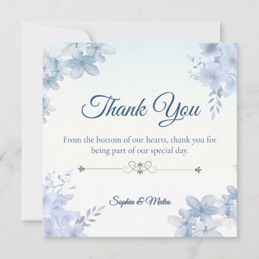 Wedding Thank You Card Elegant Editable Bedankkaart (Voorkant)
