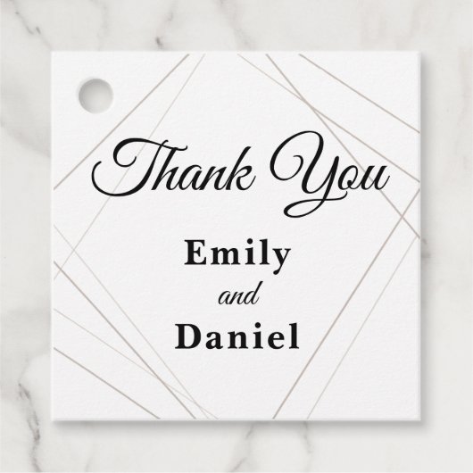 Wedding Thank You Card - Schoon en elegant ontwerp Bedankjes Labels (Voorkant)