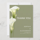 Wedding Thank You Cards "Delicate Calla Lilies" Bedankkaart (Voorkant)