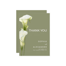 Wedding Thank You Cards "Delicate Calla Lilies" Bedankkaart