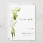 Wedding Thank You Cards "Delicate Calla Lilies" Bedankkaart (Voorkant)