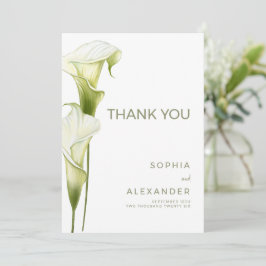 Wedding Thank You Cards "Delicate Calla Lilies" Bedankkaart
