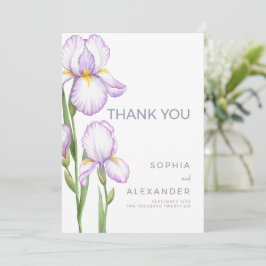 Wedding Thank You Cards " Delicate irises" Bedankkaart