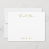 Wedding Thank You Chic Modern White Flat Note Card Notitiekaartje (Voorkant)