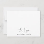 Wedding Thank You Chic White Flat Note Card Notitiekaartje (Voorkant)