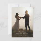 Wedding Thank You Message 2 Photographs Minimal  Bedankkaart (Voorkant)