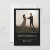 Wedding Thank You Message 2 Photographs Minimal  Bedankkaart (Achterkant)