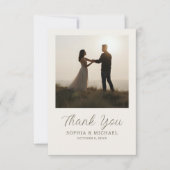 Wedding Thank You Message 2 Photographs Minimal  Bedankkaart (Voorkant)