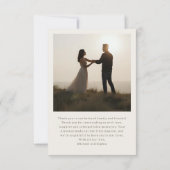 Wedding Thank You Message 2 Photographs Minimal  Bedankkaart (Achterkant)