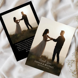 Wedding Thank You Message 2 Photographs Minimal  Bedankkaart