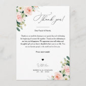 Wedding Thank You Note, In Lieu Of Favor Cards Menu (Voorkant)