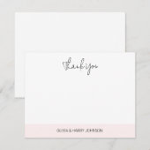 Wedding Thank You Pink White Flat Note Card Notitiekaartje (Voorkant / Achterkant)