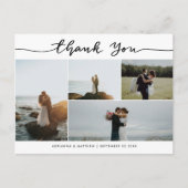 Wedding Thank You Script | Elegant Photo Collage Briefkaart (Voorkant)
