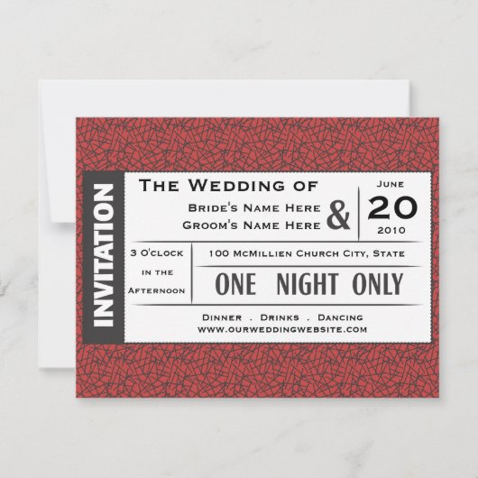 Wedding Ticket! Kaart (Voorkant)