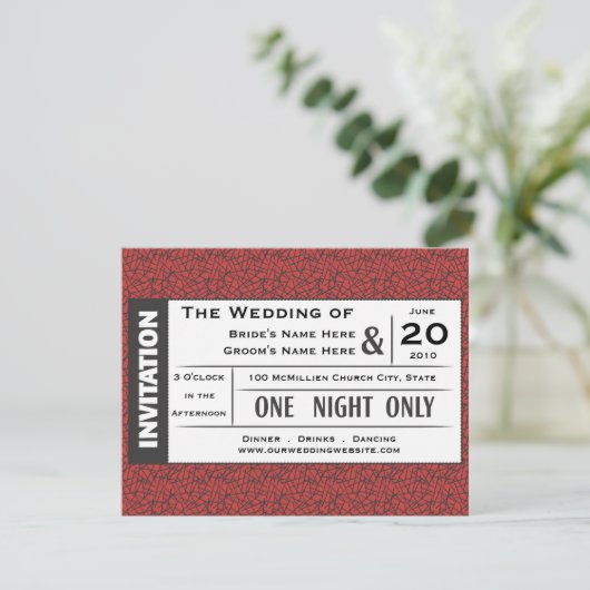 Wedding Ticket! Kaart (Staand voorkant)
