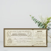 Wedding  Ticket Uitnodiging & RSVP Design (Staand voorkant)