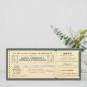 Wedding  Ticket Uitnodiging & RSVP Design (Staand voorkant)