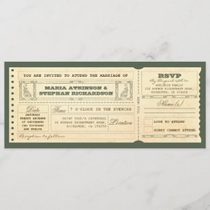 Wedding  Ticket Uitnodiging & RSVP Design