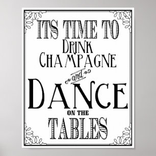 Wedding: Tijd voor drink champagne en dans Poster