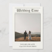 Wedding Time Newspaper - Uitnodiging Herinnering K (Voorkant)