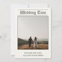 Wedding Time Newspaper - Uitnodiging Herinnering K