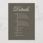 Wedding Timeline Details Simple RSVP Informatiekaartje (Voorkant)