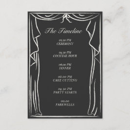 Wedding Timeline Illustrated Curtain Informatiekaartje
