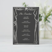 Wedding Timeline Illustrated Curtain Informatiekaartje (Staand voorkant)
