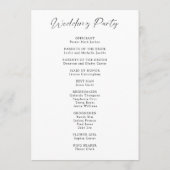 Wedding Timeline Program Elegant Minimalistisch Ee Programmakaart (Achterkant)