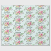 Wedding toevoegen Namen Floral Waterverf Roll van Cadeaupapier (Vlak)