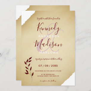 Wedding Torn Sepia Geometric Non-Binary Kaart