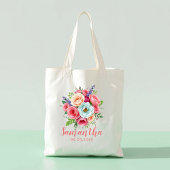 wedding tote bags bachelorette bride floral tote bag