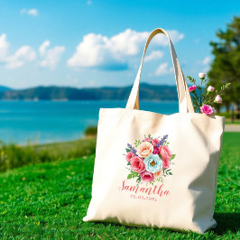 wedding tote bags bachelorette bride floral tote bag
