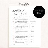 Wedding Traditions Bridal Shower Trivia Game Card Kaart