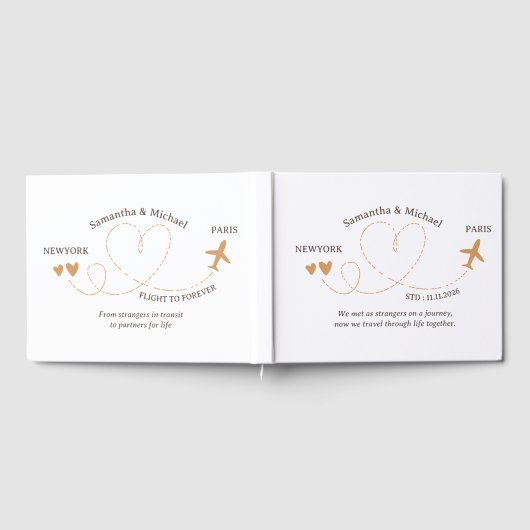 Wedding Travel Flight Airplane trekking Gastenboek (Volledig)