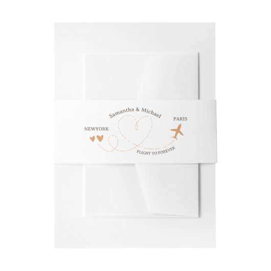 Wedding Travel Flight Theme Uitnodigingen Wikkel (Voorkant Voorbeeld)