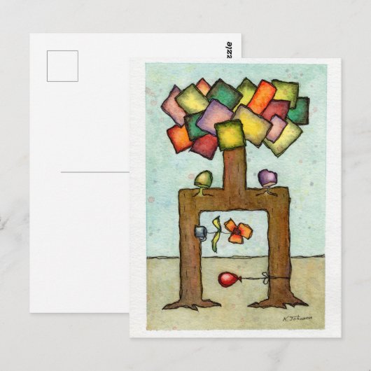 "Wedding Tree" Briefkaart (Voorkant / Achterkant)