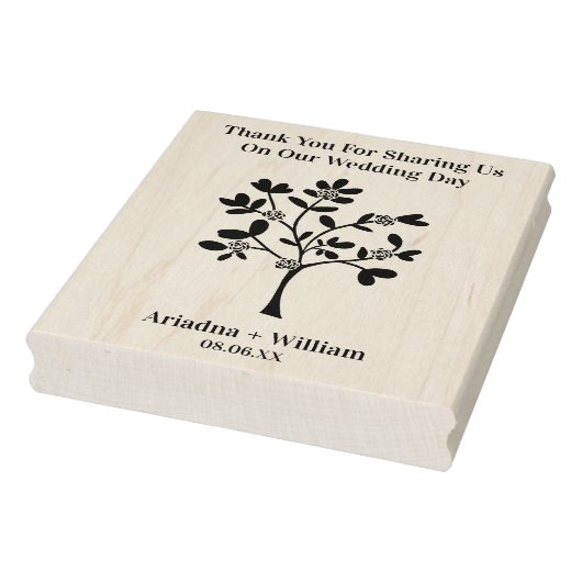 Wedding Tree with Roses for Thank Guests Rubberstempel (Stempel)