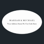 Wedding Trend Minimalist Professionele Naam Adres Ovale Sticker<br><div class="desc">Degenen die het zien zullen zeggen wat een simpel ontwerp is en zullen hun ogen niet van dit product kunnen aftrekken. Het is een zeer elegant, zeer esthetisch en zeer eenvoudig perfect ontwerp. Met een dergelijke eenvoud zult u onmiddellijk nadenken over wat een mooie persoonlijkheid u hebt en over de...</div>